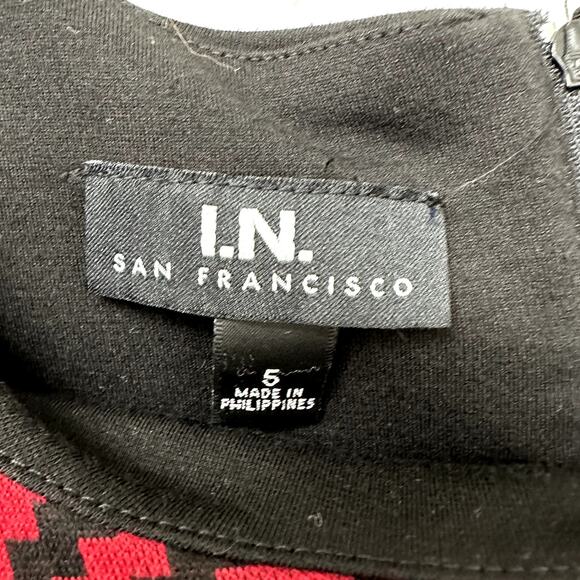 I.N. San Francisco Black/Red Fit and Flare Dress - Picture 7 of 8